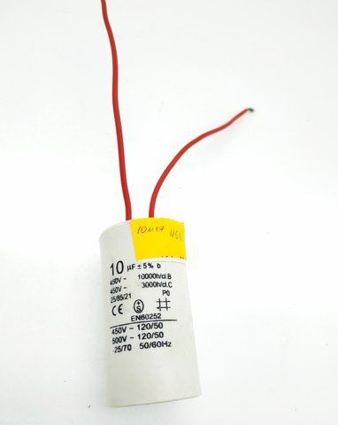 Конденсатор 10 mkf - 450 VAC (34*65 mm) 1159 фото