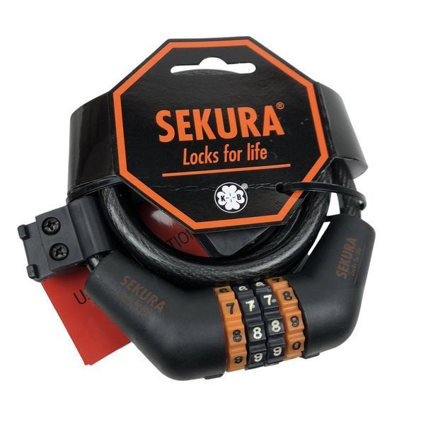 Велосипедний замок KB 205 number code Spiral Cable Lock 10 x 185 cm SEKURA 3486 фото